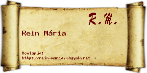 Rein Mária névjegykártya